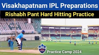 Visakhapatnam Cricket Stadium Preparations IPL 2024  Rishabh Pant amp Delhi Capitals Practice 2024 [upl. by Rahal627]