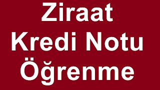 Ziraat Bankası Kredi Notu Öğrenme HIZLI SORGULAMA [upl. by Gnoy635]