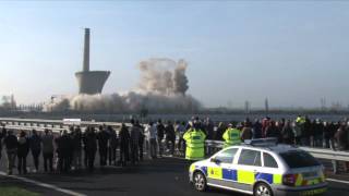 Demolition of the Cooling Towers at the Richborough Power Station 11th March 2012 [upl. by Nataline]