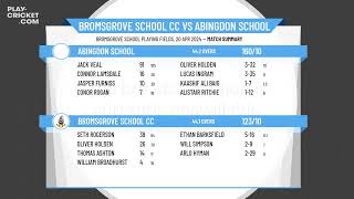 ECB Friendly  Bromsgrove School CC v Abingdon School [upl. by Ecinhoj]