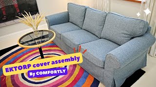 COMFORTLY IKEA Ektorp Hand Made Replacement Covers  Assembly [upl. by Noirda]