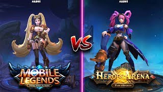 Mobile legends vs Heroes Arena side by side comparison [upl. by Suiravaj]