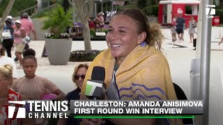 Amanda Anisimova Healthy amp Happy to Compete Again  Charleston First Round [upl. by Euqnom]