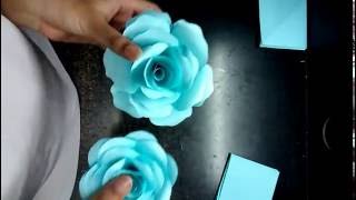 DIY How to make realistic and easy paper roses complete tutorial [upl. by Yrebmik644]