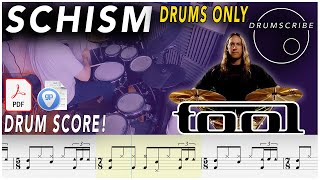 Schism DRUMS ONLY  Tool  DRUM SCORE Sheet Music PlayAlong  DRUMSCRIBE [upl. by Winograd]