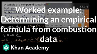 Worked example Determining an empirical formula from combustion data  AP Chemistry  Khan Academy [upl. by Tarah]