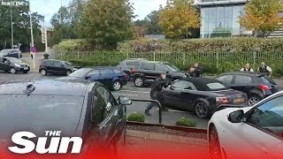 Dramatic moment UK armed cops swoop in on Audi in North London [upl. by Nnaeirrac]