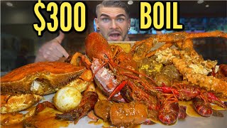 300 MASSIVE SEAFOOD BOIL  Lobster King Crab Crawfish Shrimp  DELICIOUS CAJUN SEAFOOD [upl. by Nah]