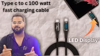 Incredible 100W LED Display Type C to C Cable  Fast charging  Braided cable [upl. by Fee170]