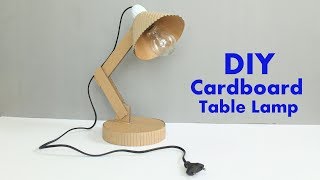 How to Make a Cardboard Table Lamp at Home  DIY Table Lamp [upl. by Vasya609]