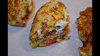 Stuffed Chicken with Cheese Spinach and Mushroom with Creamy Vegetable White Sauce Recipe [upl. by Alicia16]