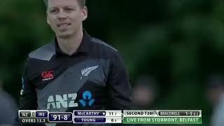 HATTRICK Michael Bracewell  NZ VS IRE  M Bracewell got HATTRICK WICKETS1T20 cricketshorts [upl. by Gurias]