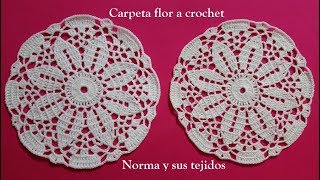 Carpeta flor a crochet o ganchillo tejido hermoso carpetas crochet normaysustejidos [upl. by Elocim393]