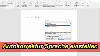 Word Autokorrektur Sprache ändern  Rechtschreibprüfung Sprache wechseln mehrere Sprachen einstellen [upl. by Avad]