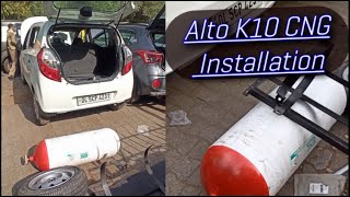 Alto K10 CNG installation  CNG install [upl. by Oniger]