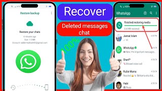 How to recover deleted messages chat on Whatsapp Backup [upl. by Ahsimac]