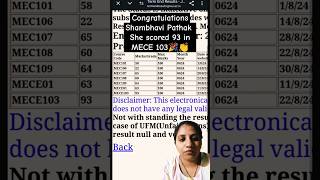 Congratulations Shambhavi Pathak 🎉👏 ignou result ignoumec [upl. by Marinna]