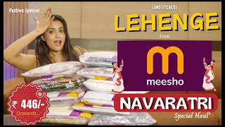 Meesho NAVRATRI special LEHNGA haul😍  All new collection  honest review  gimaashi [upl. by Nadnarb324]