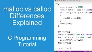 malloc vs calloc Differences Explained  C Programming Tutorial [upl. by Tlaw]