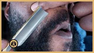 How to Nail your Beard Line with a Straight Razor [upl. by Yemrej]