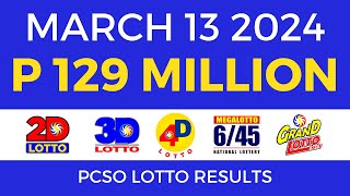 Lotto Result March 13 2024 9pm PCSO [upl. by Naujet]