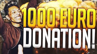 €1000 EURO DONATION REACTION [upl. by Aivatnwahs]