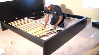 Ikea MALM king bed assembly part 2 [upl. by Ettenowtna822]