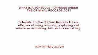 What is a Schedule 1 offense under the Criminal Records Act [upl. by Yenohtna615]