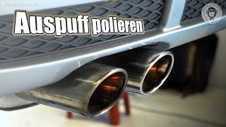 Auspuff polieren schnelle amp einfache Methode I Kein Werkzeug nötig I AUTOLACKAFFEN [upl. by Ocirnor60]