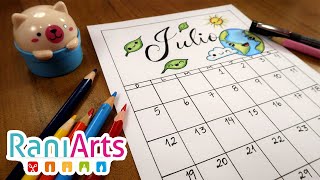 CALENDARIO JULIO  BULLET JOURNAL  ORGANIZACIÓN  DIY [upl. by Eerahc]