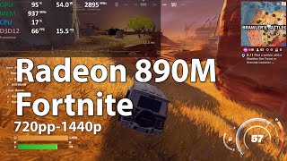 FORTNITE on RADEON 890M iGPU Ryzen AI 9 HX 370  Gameplay Benchmark Test [upl. by Shank]