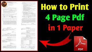 How To Print 4 Page PDF File in 1 Page  4 पेज के PDF को एक पेज में प्रिंट कैसे करें [upl. by Lorry903]