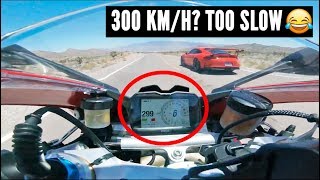 When SPORTBIKES meet SUPERCARS at 300 KmH Cars vs Motorcycles pt1 [upl. by Kinnard]