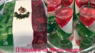 GELATINA TRICOLORFIESTAS MEXICANASCOMO HACER [upl. by Bevis609]