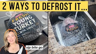 2 Ways To Defrost Turkey Thanksgiving Cooking Tips [upl. by Aikin909]