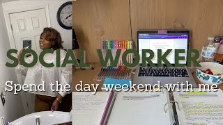 SOCIAL WORKER DAY IN THE LIFE  Spend the weekend with me  study with me [upl. by Eahsed]