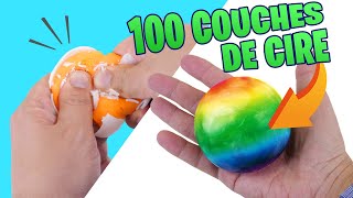 100 COUCHES DE CIRE SUR DES ANTISTRESS  ASMR challenge [upl. by Hedwiga]