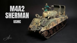 M4A2 Sherman USMC  Italeri 135  Full build [upl. by Anjanette]