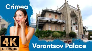 4K 🇷🇺 Vorontsov Palace walking tour🚶🏼‍♂️ Crimea ☀️ [upl. by Lleroj]