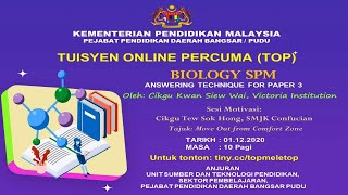 Tuisyen Online Percuma TOP BIOLOGY oleh Cikgu Kwan Siew Wai dari Victoria Institution [upl. by Jaimie]