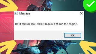 How to Fix DX11 Feature Level 100 is Required to Run Engine Error in Windows 11 [upl. by Ebanreb440]