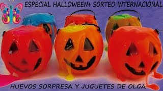 Calabazas sorpresa con slime o moco especial Halloween finalizado [upl. by Llerahs]