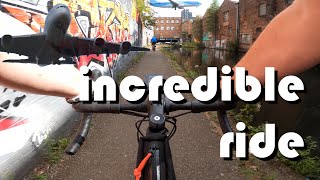 Gravel  XC MTB under the city canal ride to Birmingham Airport [upl. by Geanine]