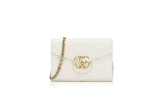 Gucci GG Marmont Matelasse Chain Wallet Mystic White [upl. by Ibby864]