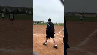 Men’s Slowpitch Softball 🥎 Abi floats a double into right center 💪🏼 sundayleague asa usssa 3d [upl. by Howlan782]