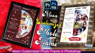 Moon Customized Photo Frame in Photoshop with Free PSD Files [upl. by Roda830]