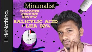 Minimalist Salicylice acid 02  LHA 🤔🔥Customer Genuine review acne pimplessolution [upl. by Holladay85]