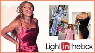 TRYING ON Trendy CLOTHING  Light In The Box try on Haul  LightInTheBoxcom Review [upl. by Haeluj183]