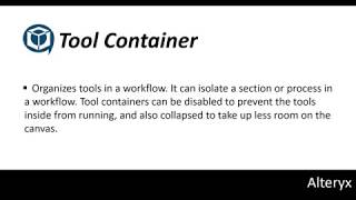 10 Alteryx Tutorial Tool Container [upl. by Derina]