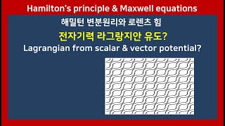 75B 해밀턴 변분원리라그랑주 방정식로렌츠 힘과 전자기 라그랑지안 Lagrangian stationary actionMaxwell equation amp Lorentz force [upl. by Wenoa]